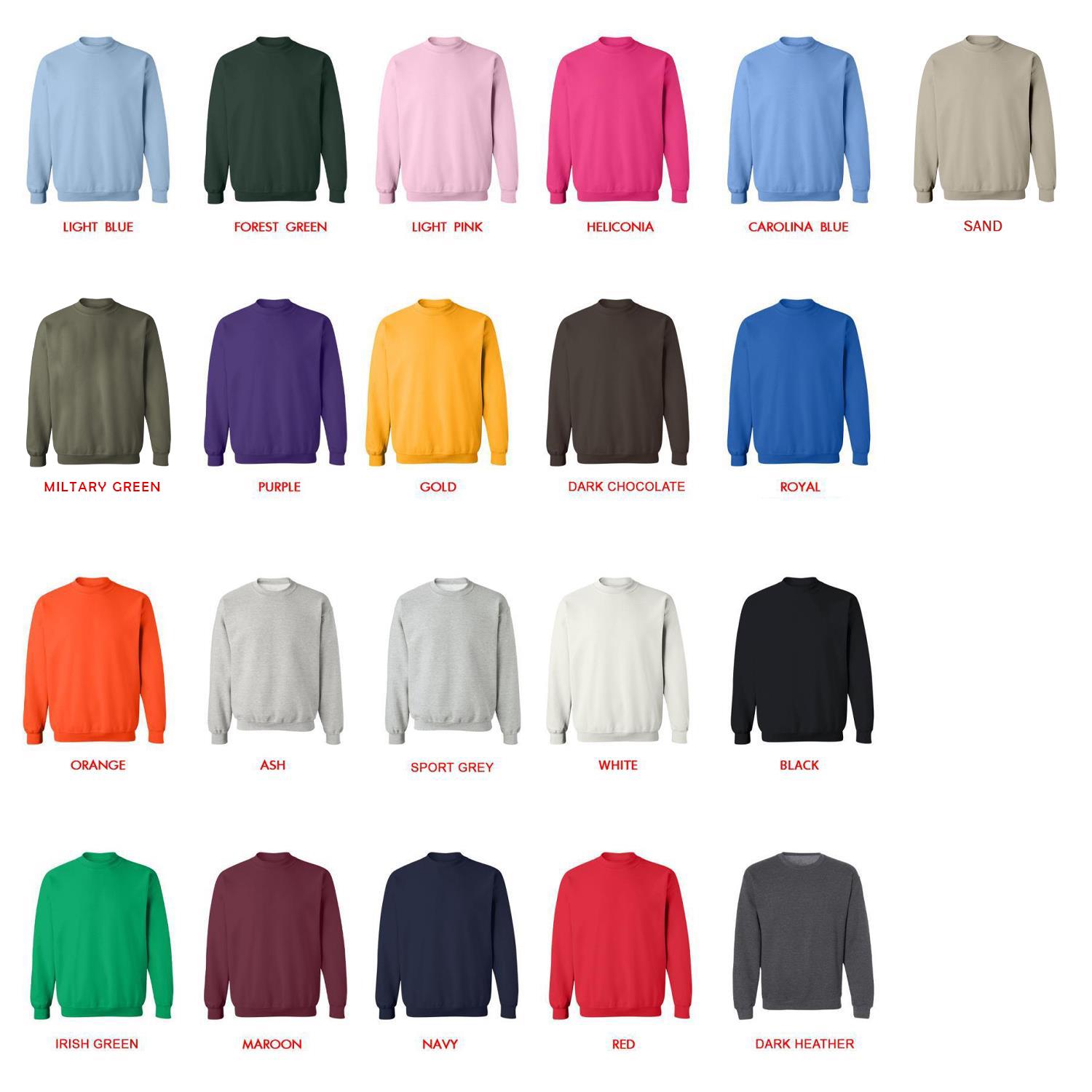 sweatshirt color chart - One Piece Shop