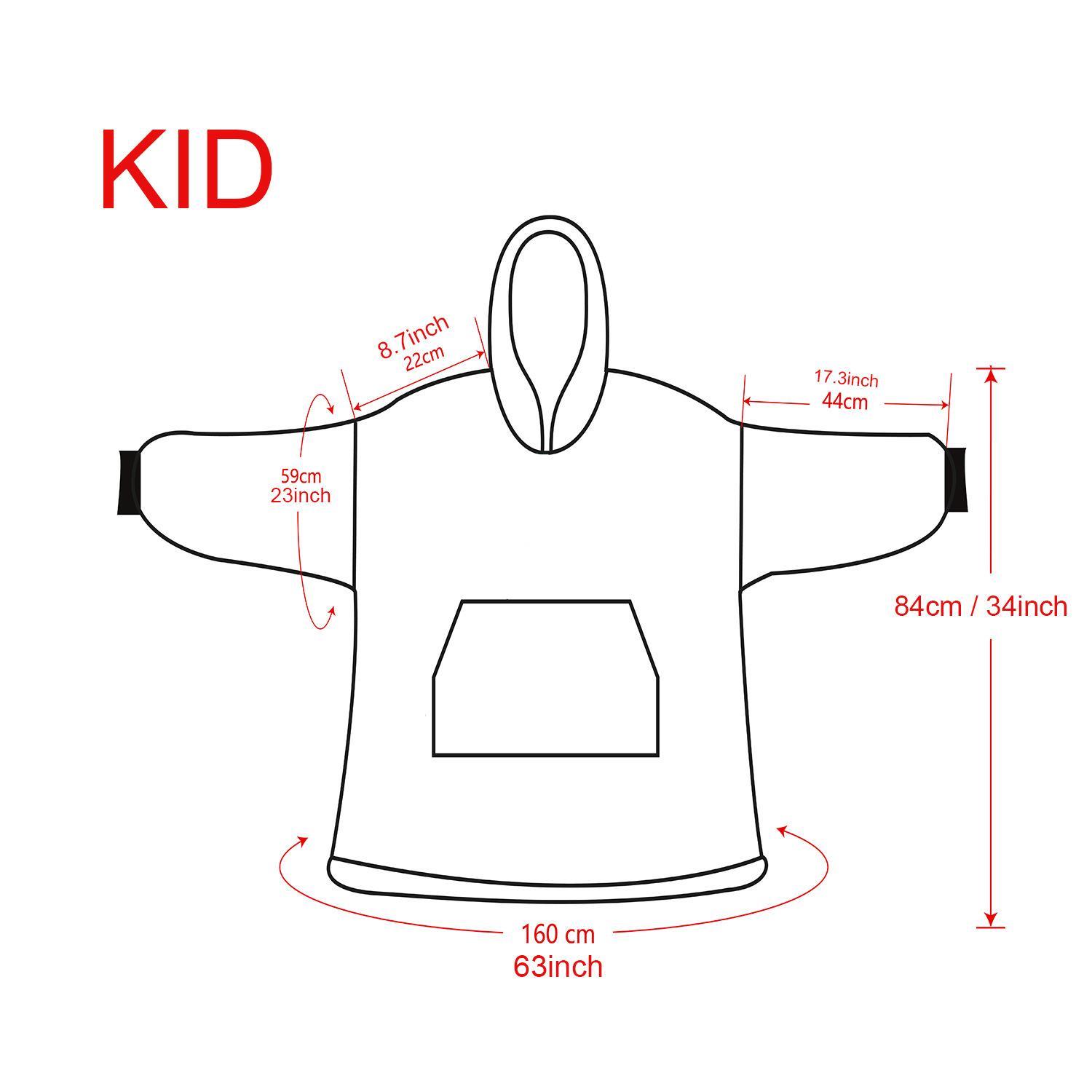 snug hoodie kid size chart - One Piece Shop