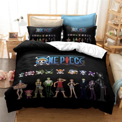 One Piece Black Cover with Logo Bedding Set