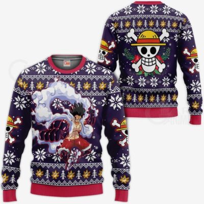 Luffy Gear 4 One Piece Anime Xmas Gift Ugly Christmas Sweater