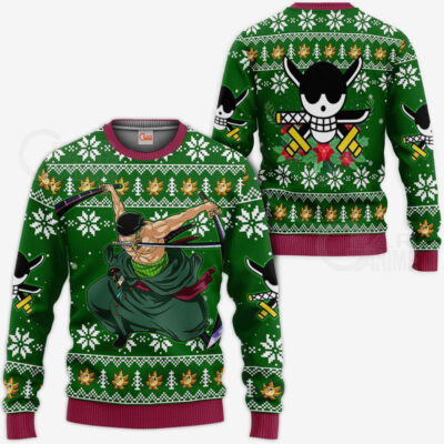 Roronoa Zoro Swords One Piece Anime Xmas Ugly Christmas Sweater