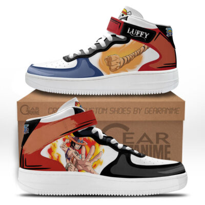 Ace and Luffy Sneakers Air Mid Custom