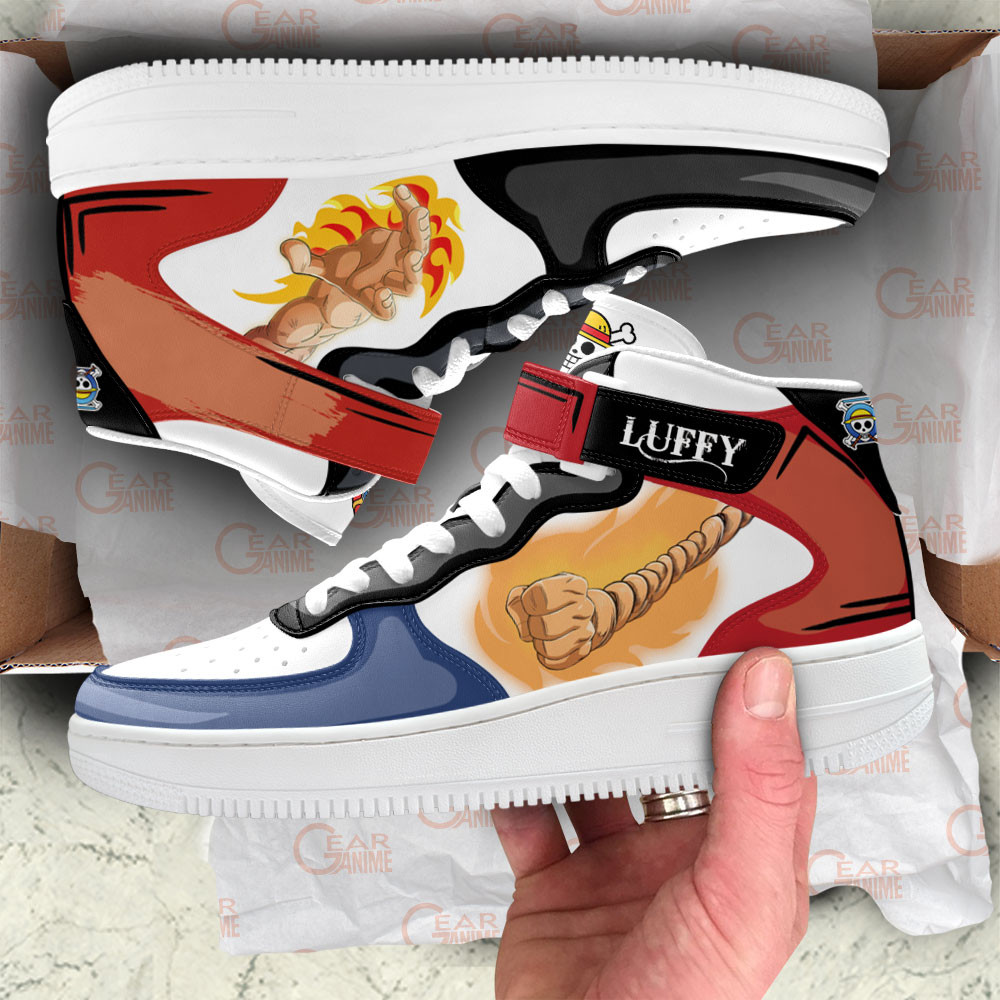 Ace and Luffy Sneakers Air Mid Custom - Image 4