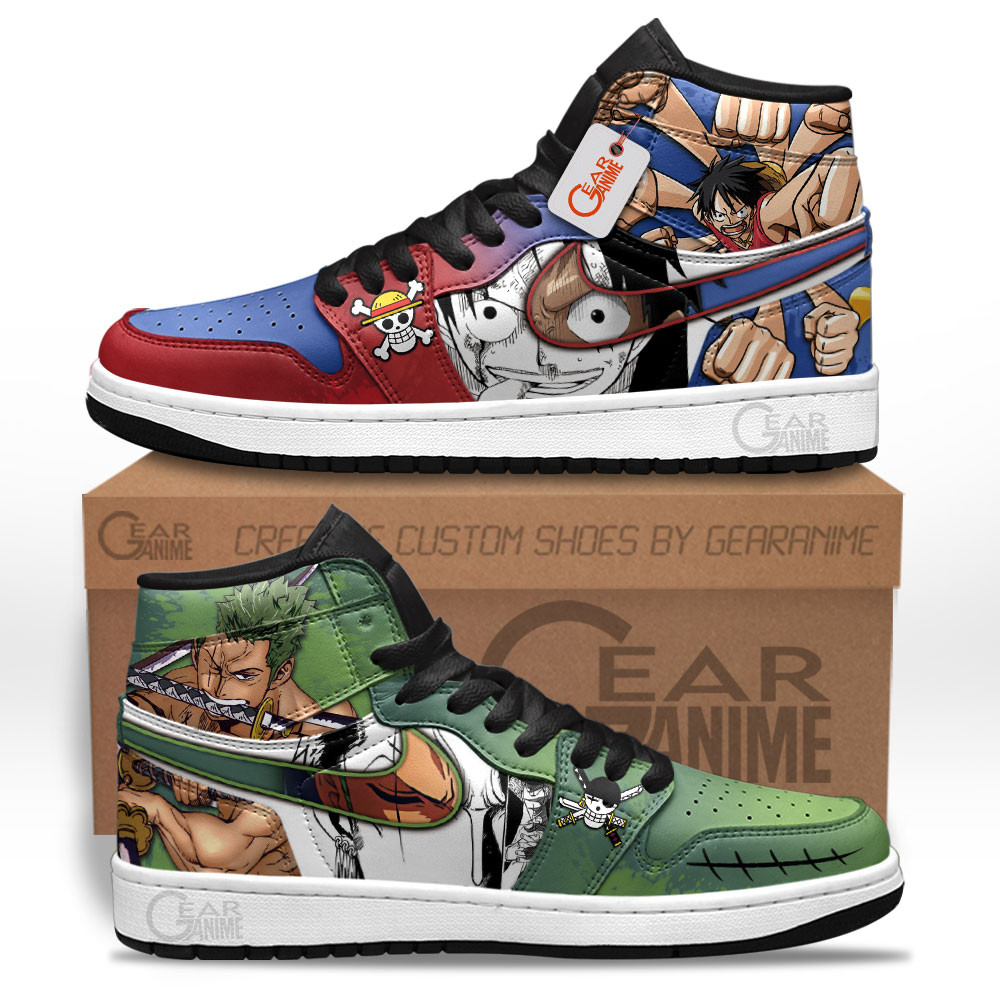 Luffy and Roronoa Zoro Anime Shoes Custom Sneakers - Image 2