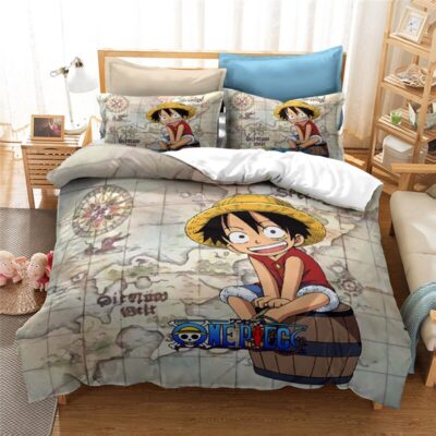 One Piece Luffy World Map Bedding Set