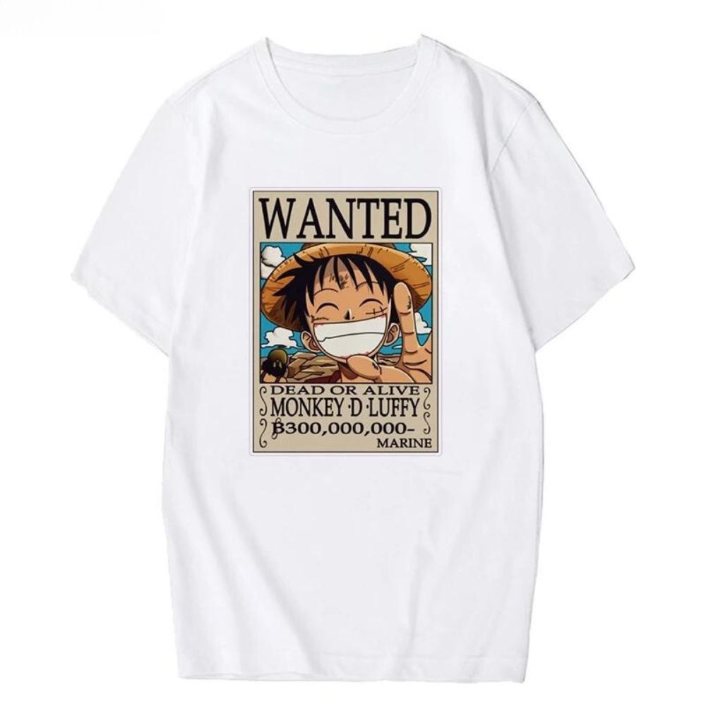 One Piece Cartoon Luffy White T-Shirt