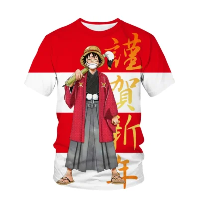 New Cool Summer One Piece Red 3D T-shirt
