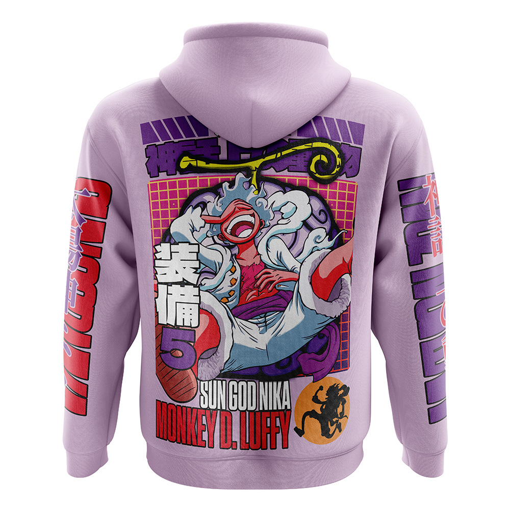 5th Gear Luffy One Piece Zip Hoodie Jacket - Image 2