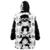 Ace Sabo Luffy One Piece Snug Oversized Blanket Hoodie BACK Mockup - One Piece Shop