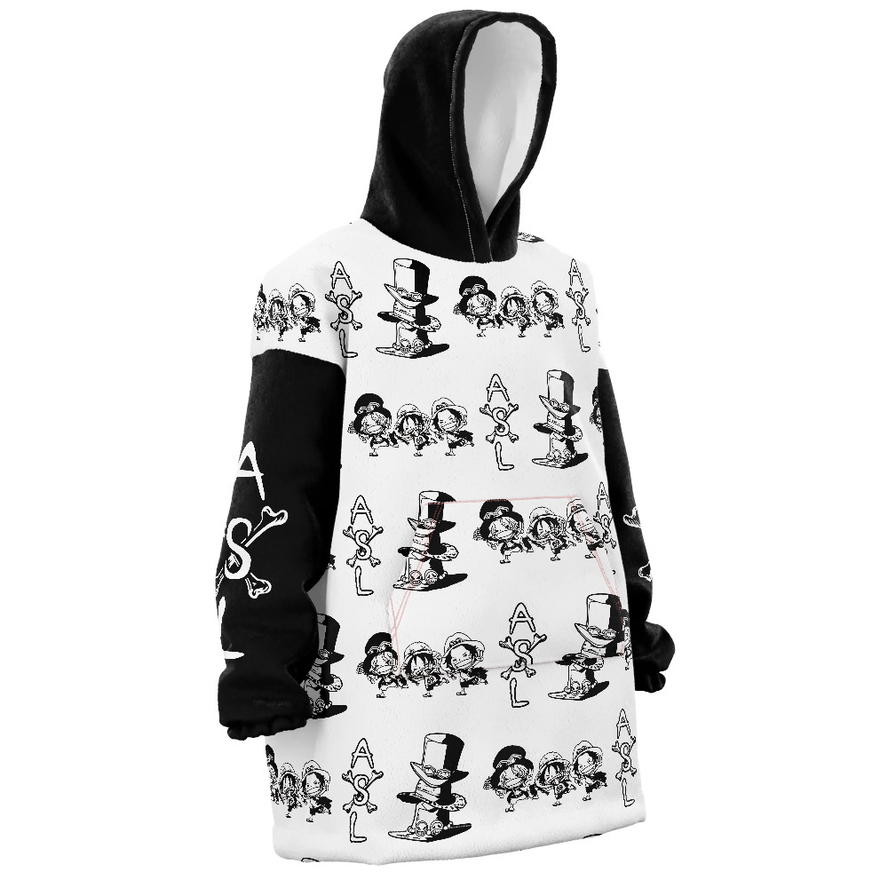 Ace Sabo Luffy One Piece Snug Oversized Blanket Hoodie - Image 2