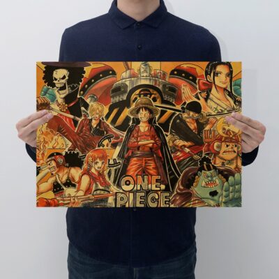 One Piece Character Vintage Kraft Paper Poster