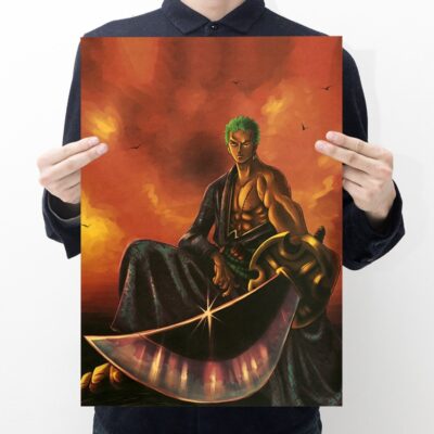 One Piece Zoro Retro Poster