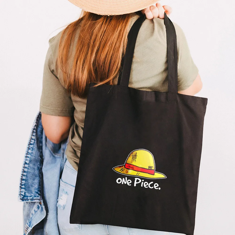 One Piece Anime Black Tote Bag