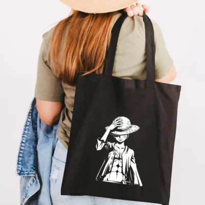 One Piece Black Cool Luffy Tote Bag