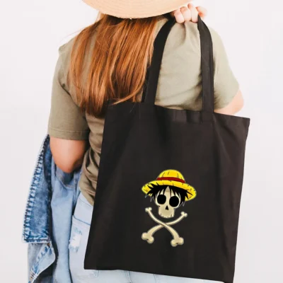 Skull One Piece Black Tote Bag
