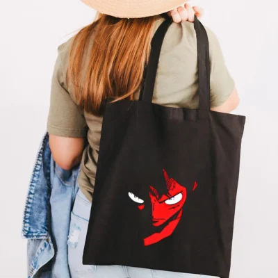 One Piece Luffy Red Black Tote Bag