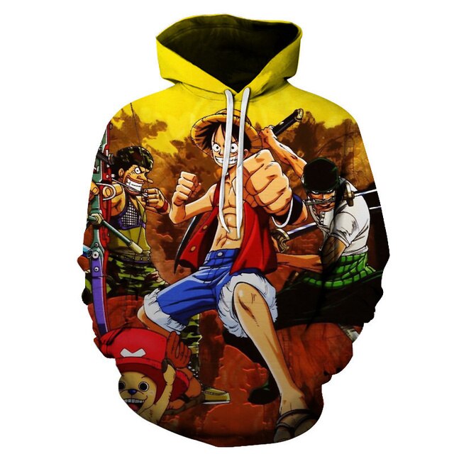 One Piece Luffy And Members 3D Hoodie