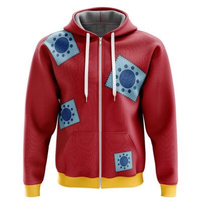 Luffy Wano Pattern One Piece Zip Hoodie Jacket