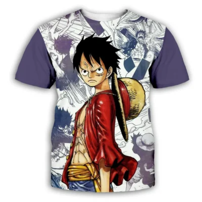 Anime One Piece Purple 3D T-Shirt