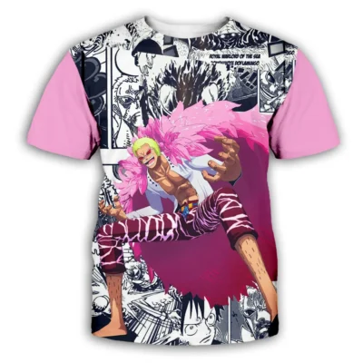 Anime One Piece Pink 3D T-Shirt