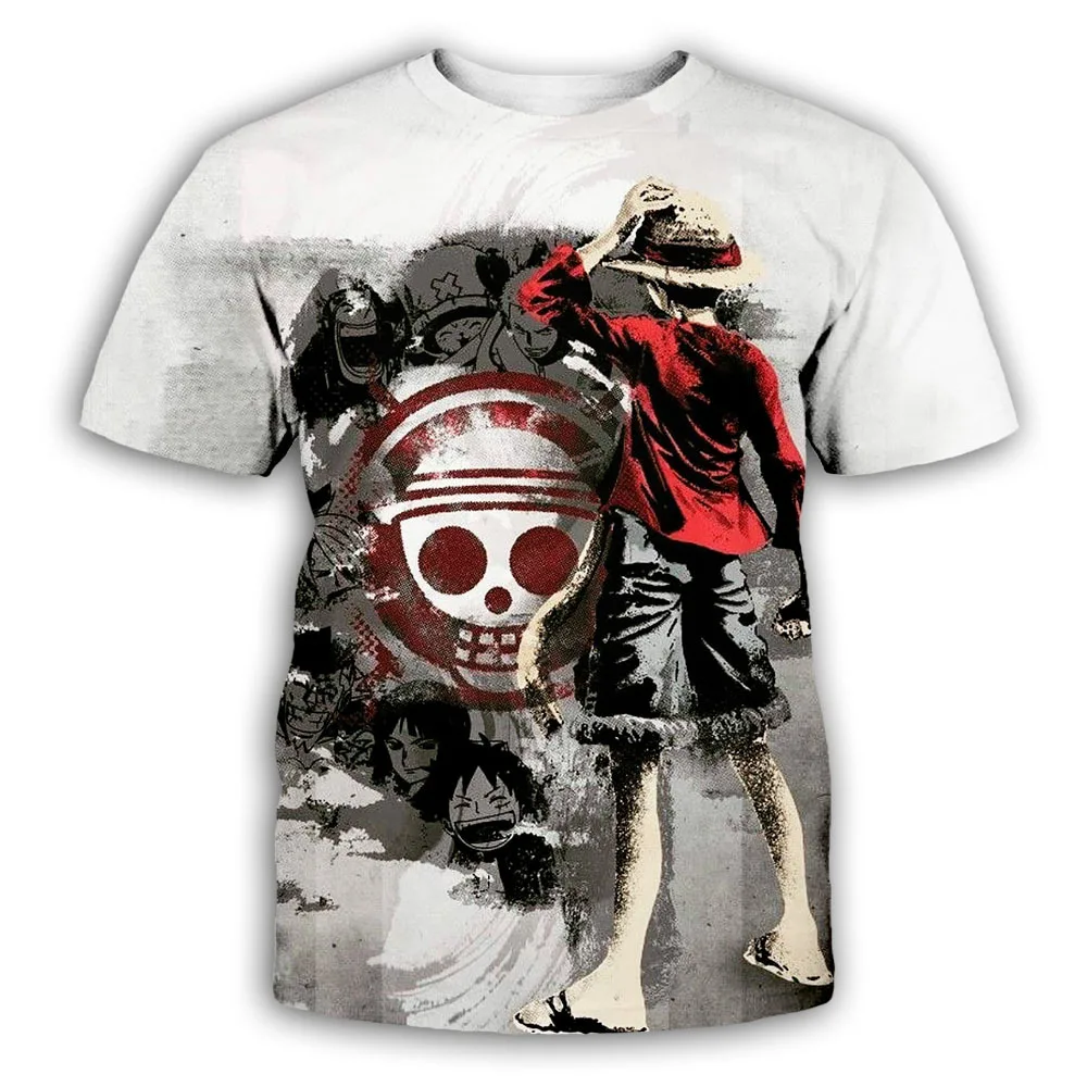 Anime One Piece 3D White T-Shirt