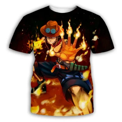 Anime One Piece Black 3D T-Shirt