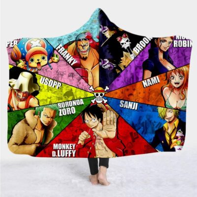 One Piece Characters Wearable Hooded Blanket