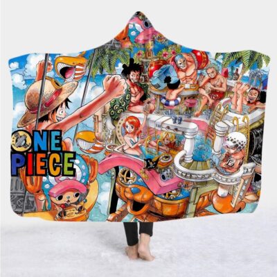 One Piece Kawaii Wearable Hooded Blanket