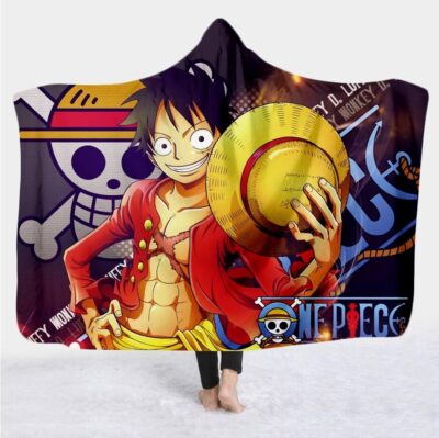 One Piece Luffy Wearable Hooded Blanket