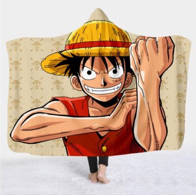 One Piece Monkey D Luffy Wearable Hooded Blanket