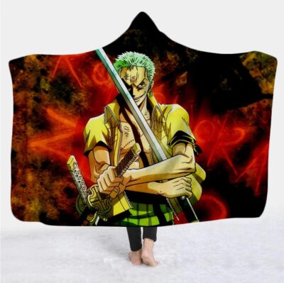 One Piece Roronoa Zoro Wearable Hooded Blanket