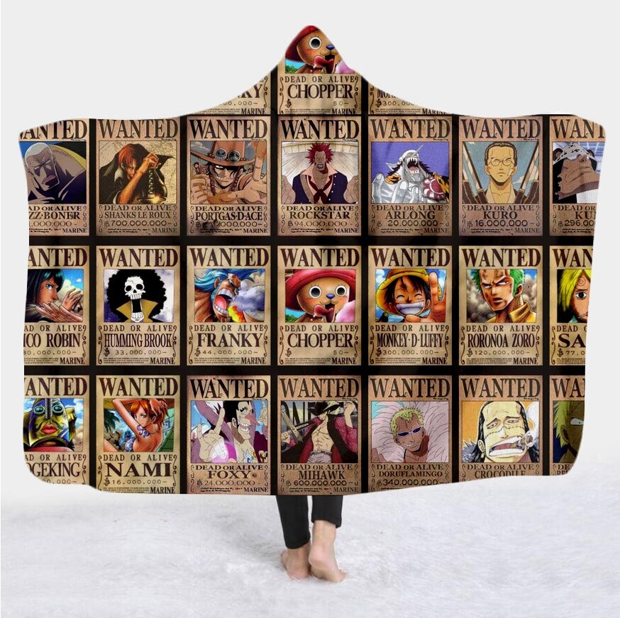One Piece WANTED Wearable Hooded Blanket