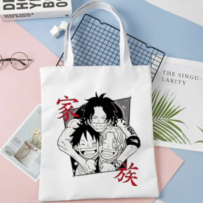 Ace Luffy Sabo One Piece White Tote Bag