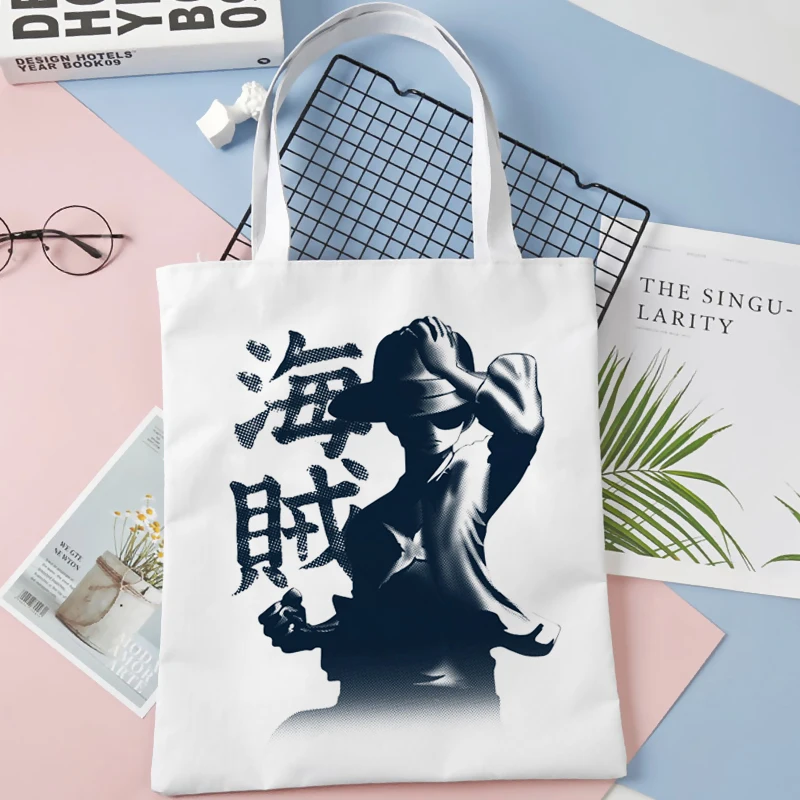 One Piece Cool Luffy White Tote Bag