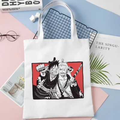One Piece Anime Manga White Tote Bag