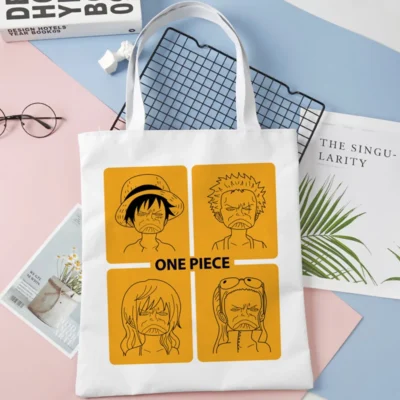 One Piece White Yellow Tote Bag