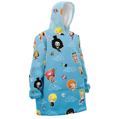 Chibi Straw Hat Crew Pattern One Piece Snug Oversized Blanket Hoodie