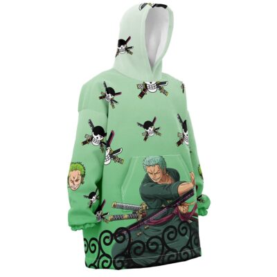 Zoro Pattern One Piece Snug Oversized Blanket Hoodie