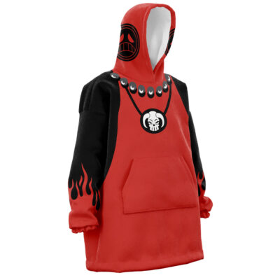 Red and Black Portgas D. Ace’s Arc One Piece Snug Blanket Hoodie