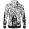 Straw Hat Wanted Pattern One Piece Lightweight Hoodie BACK mockup - One Piece Shop
