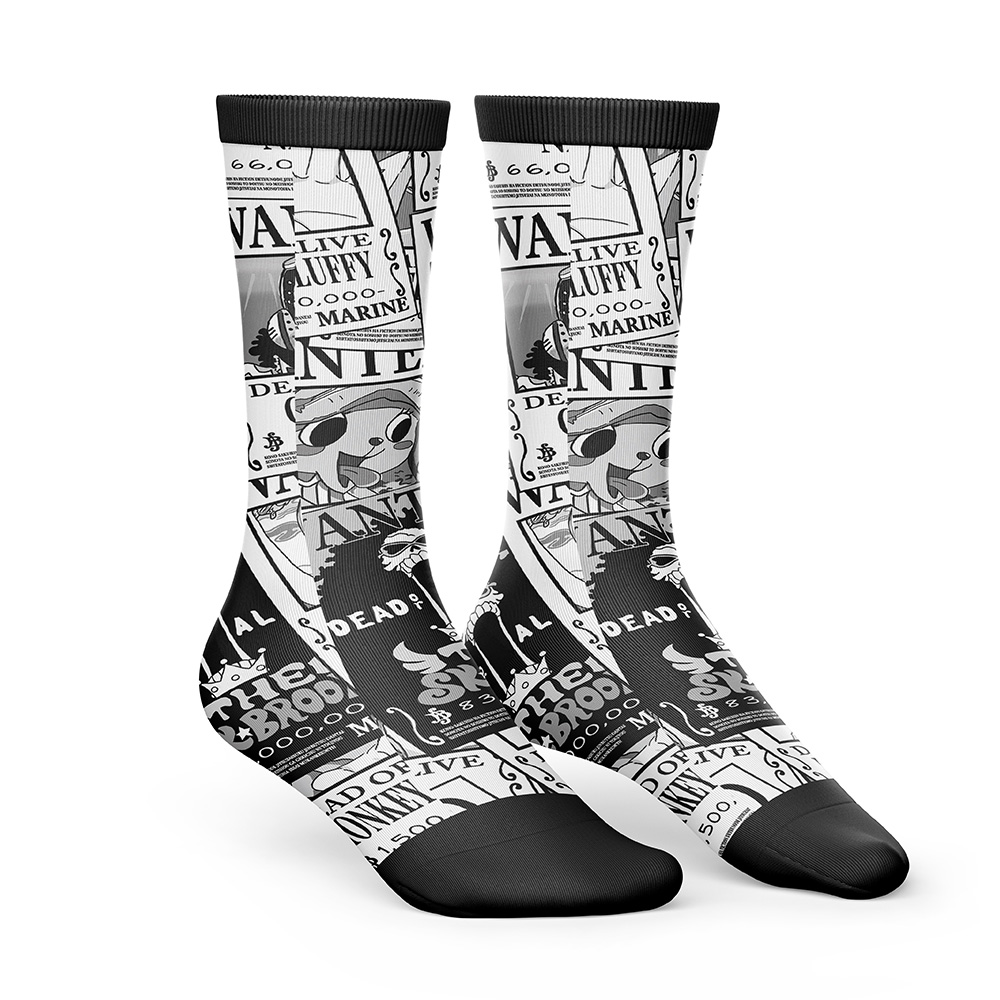 Straw Hat Wanted Pattern One Piece Socks - Image 2