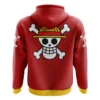 Straw Hats Luffy One Piece Zip Hoodie Jacket BACK mockup - One Piece Shop