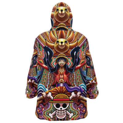 Trippy Monkey D. Luffy One Piece Snug Oversized Blanket Hoodie