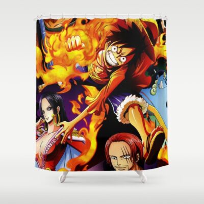 One Piece Luffy Colorful Shower Curtain