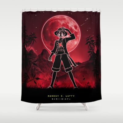 One Piece Luffy Red  Shower Curtain