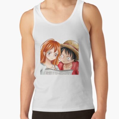 One Piece Characters Luffy And Nami Tank Top