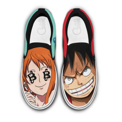 Nami and Luffy Anime One Piece Slip-On