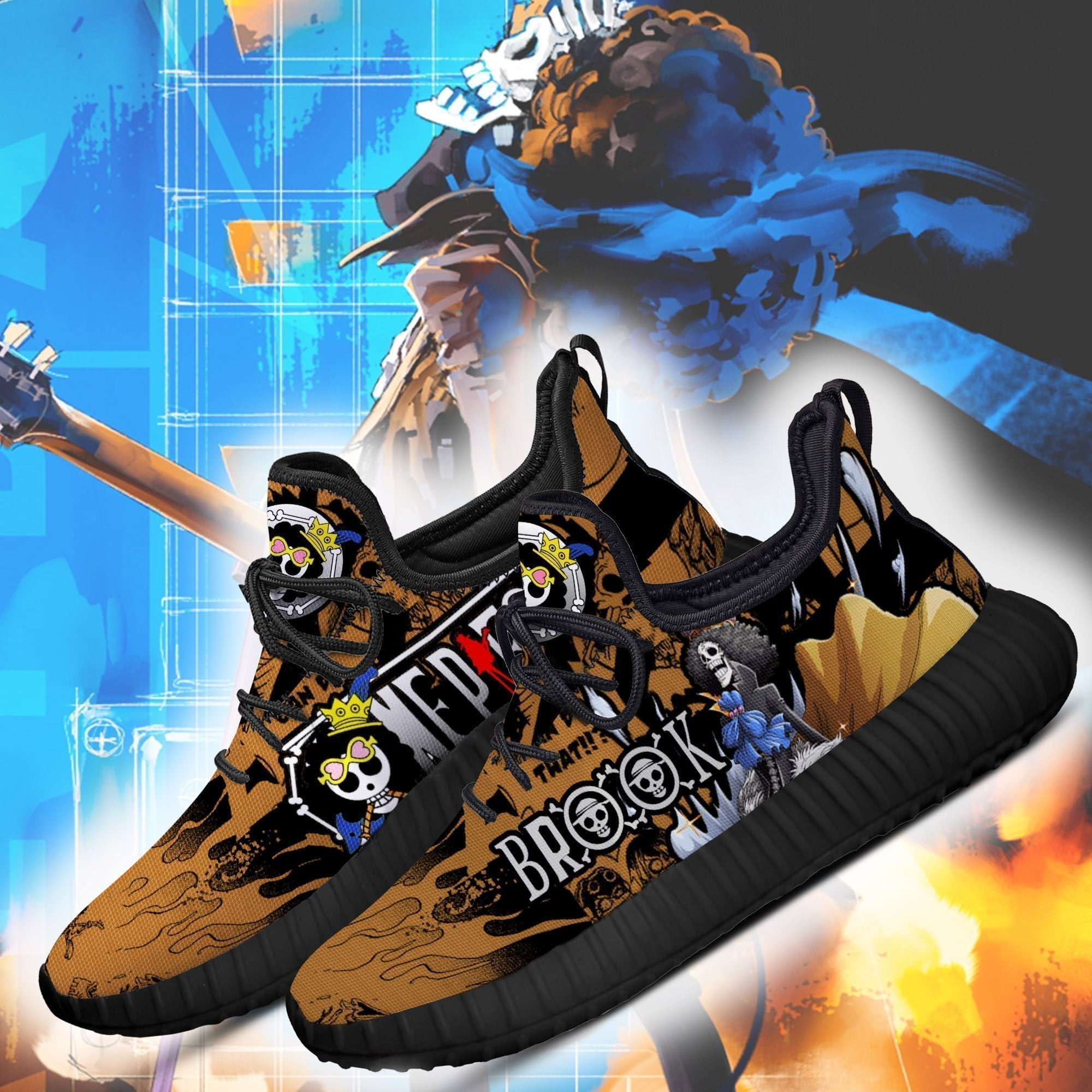 Brook One Piece Anime Yeezy Shoes - Image 2