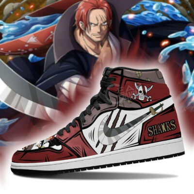 Red-Haired Shanks Gryphon Sword & Scar High-Top AJ1 Sneaker