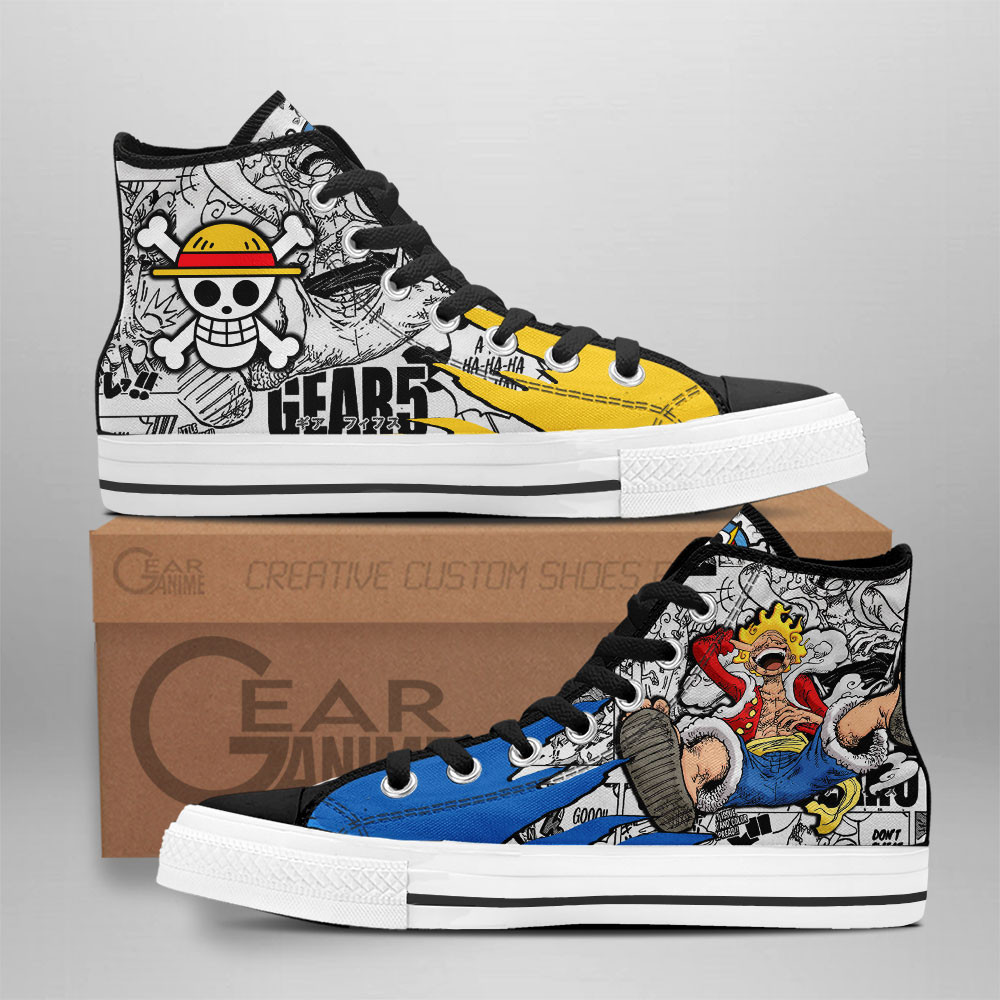 Luffy Gear 5th Nika High-Top Canvas Shoes